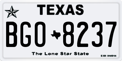TX license plate BGO8237