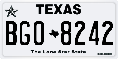 TX license plate BGO8242