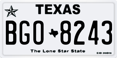 TX license plate BGO8243