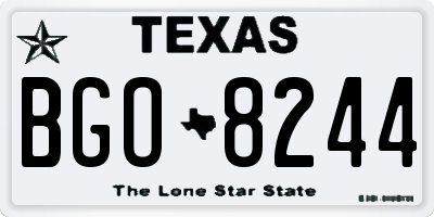 TX license plate BGO8244