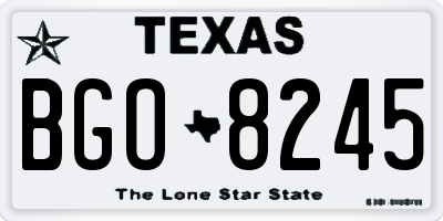 TX license plate BGO8245