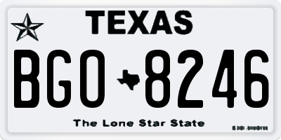 TX license plate BGO8246