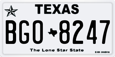 TX license plate BGO8247
