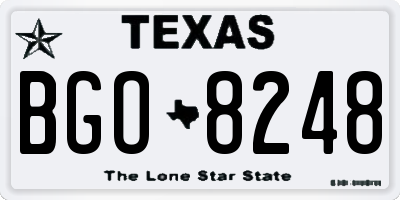 TX license plate BGO8248