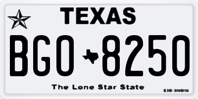 TX license plate BGO8250