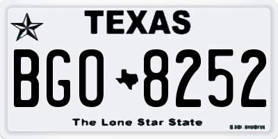 TX license plate BGO8252