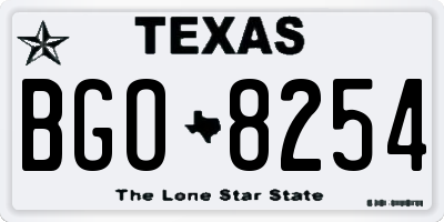 TX license plate BGO8254