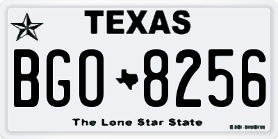 TX license plate BGO8256