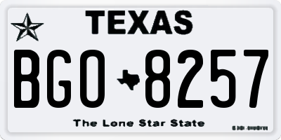 TX license plate BGO8257