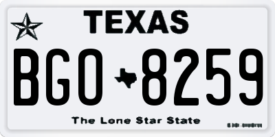 TX license plate BGO8259