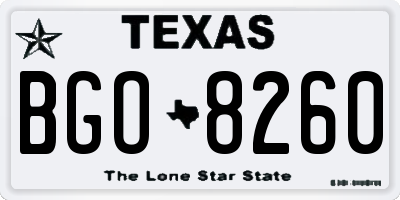 TX license plate BGO8260