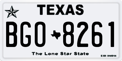 TX license plate BGO8261