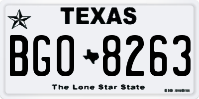 TX license plate BGO8263