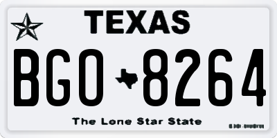 TX license plate BGO8264