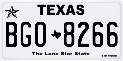 TX license plate BGO8266