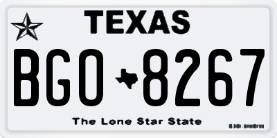 TX license plate BGO8267
