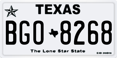 TX license plate BGO8268