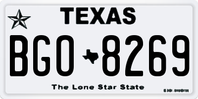 TX license plate BGO8269