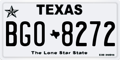 TX license plate BGO8272