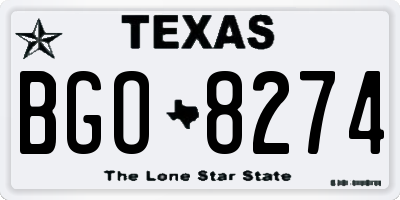TX license plate BGO8274