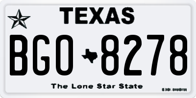 TX license plate BGO8278
