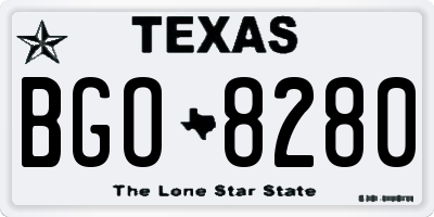 TX license plate BGO8280