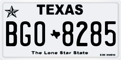 TX license plate BGO8285