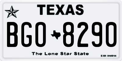 TX license plate BGO8290