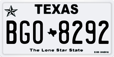 TX license plate BGO8292