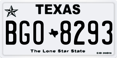 TX license plate BGO8293