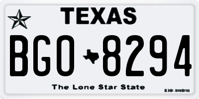 TX license plate BGO8294