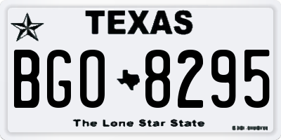 TX license plate BGO8295