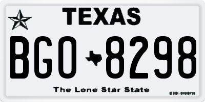 TX license plate BGO8298