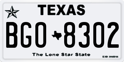 TX license plate BGO8302