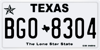 TX license plate BGO8304