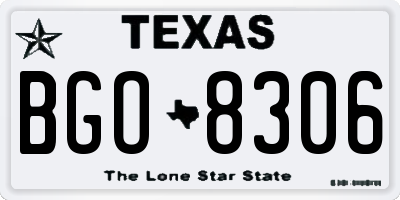 TX license plate BGO8306