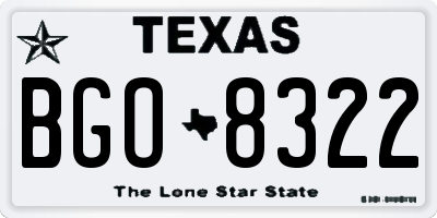 TX license plate BGO8322