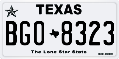 TX license plate BGO8323