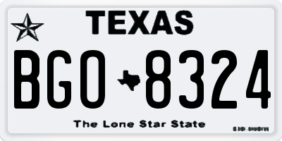 TX license plate BGO8324