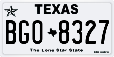 TX license plate BGO8327