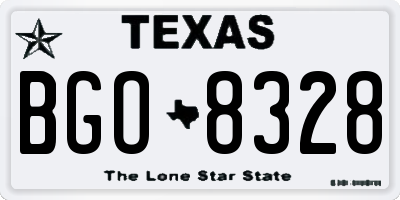 TX license plate BGO8328