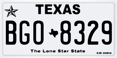 TX license plate BGO8329