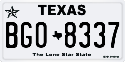 TX license plate BGO8337