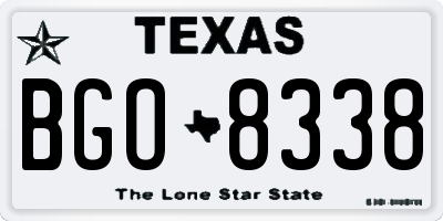 TX license plate BGO8338
