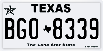 TX license plate BGO8339