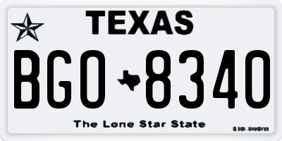 TX license plate BGO8340