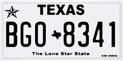 TX license plate BGO8341