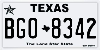 TX license plate BGO8342