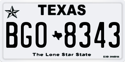 TX license plate BGO8343