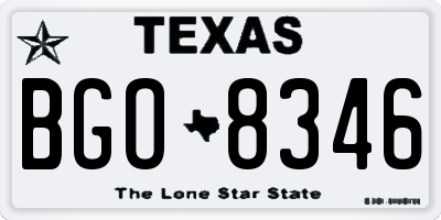 TX license plate BGO8346